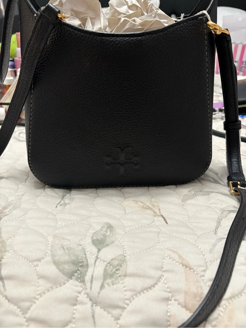 Black Leather Crossbody Bag